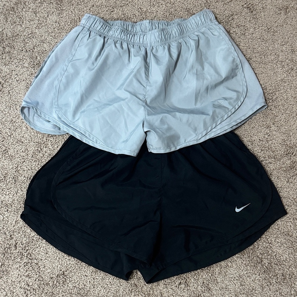 Nike Women's Dual Pack Black and Light Gray Athletic Shorts